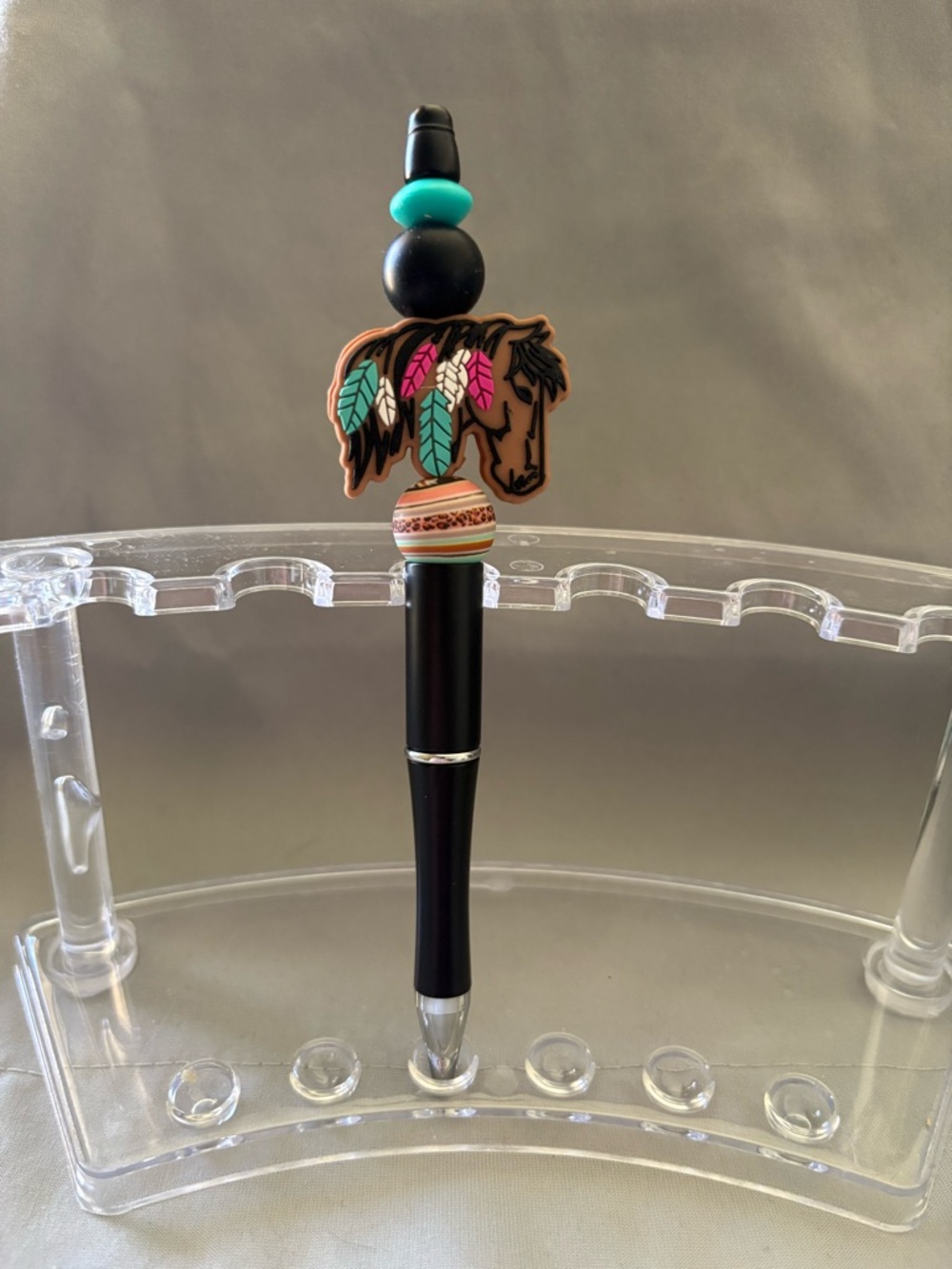 Black Decorative Horse-Feather Ballpoint Pen - Unbranded